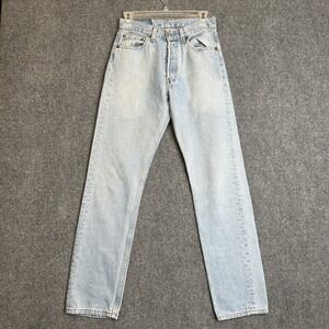 Vintage Levis 501 Jeans Womens 28x31 Light Wash Denim USA 90s Straight Leg